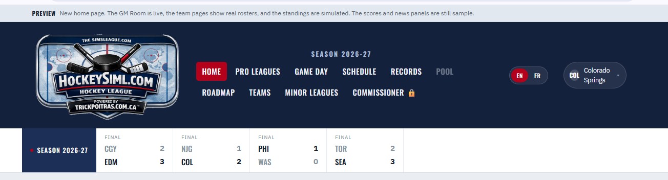 Live scores across the season, right in the nav